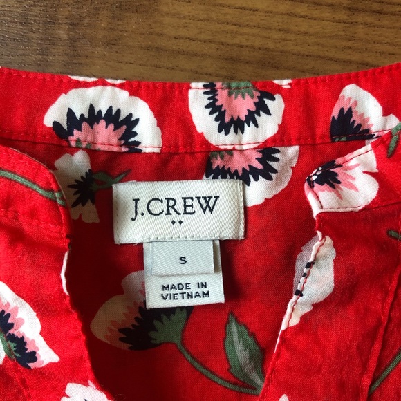 J Crew tie-front foral button down blouse - Picture 4 of 14